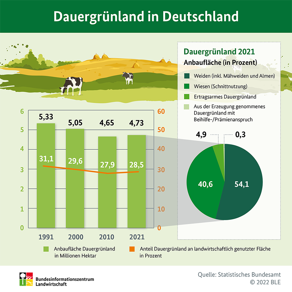 Infografik zu Dauergrünland in Deutschland