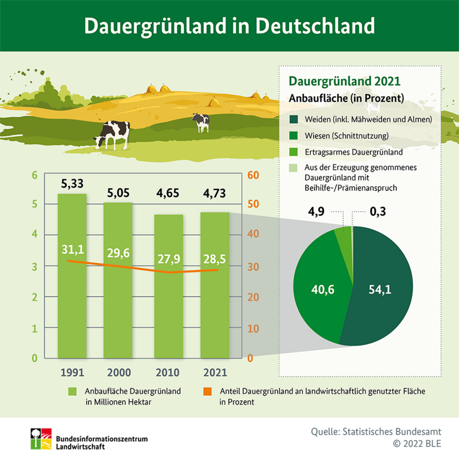 Infografik zu Dauergrünland in Deutschland